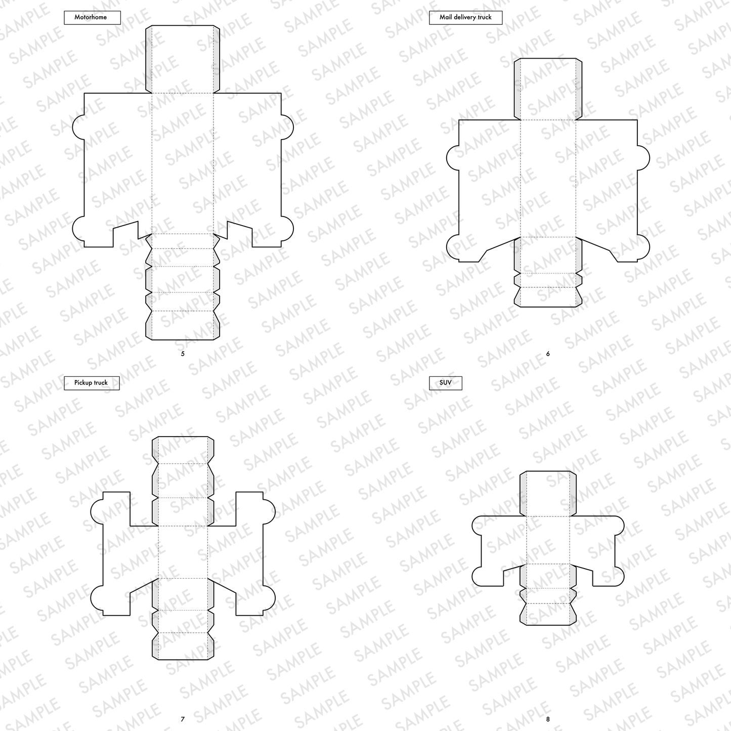 Nesting Cars Papercraft Kit: 3D DIY Vehicles, Printable PDF Template (Digital Download)