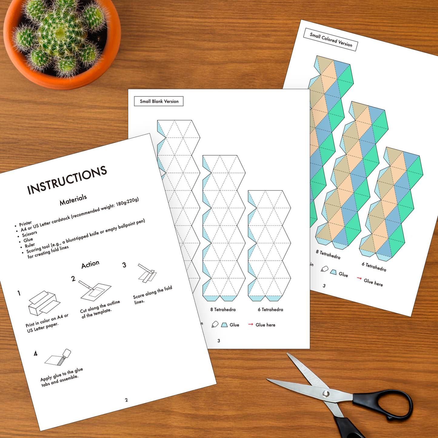 Kaleidocycle Papercraft | DIY Geometric Fidget Toy (PDF Pattern)