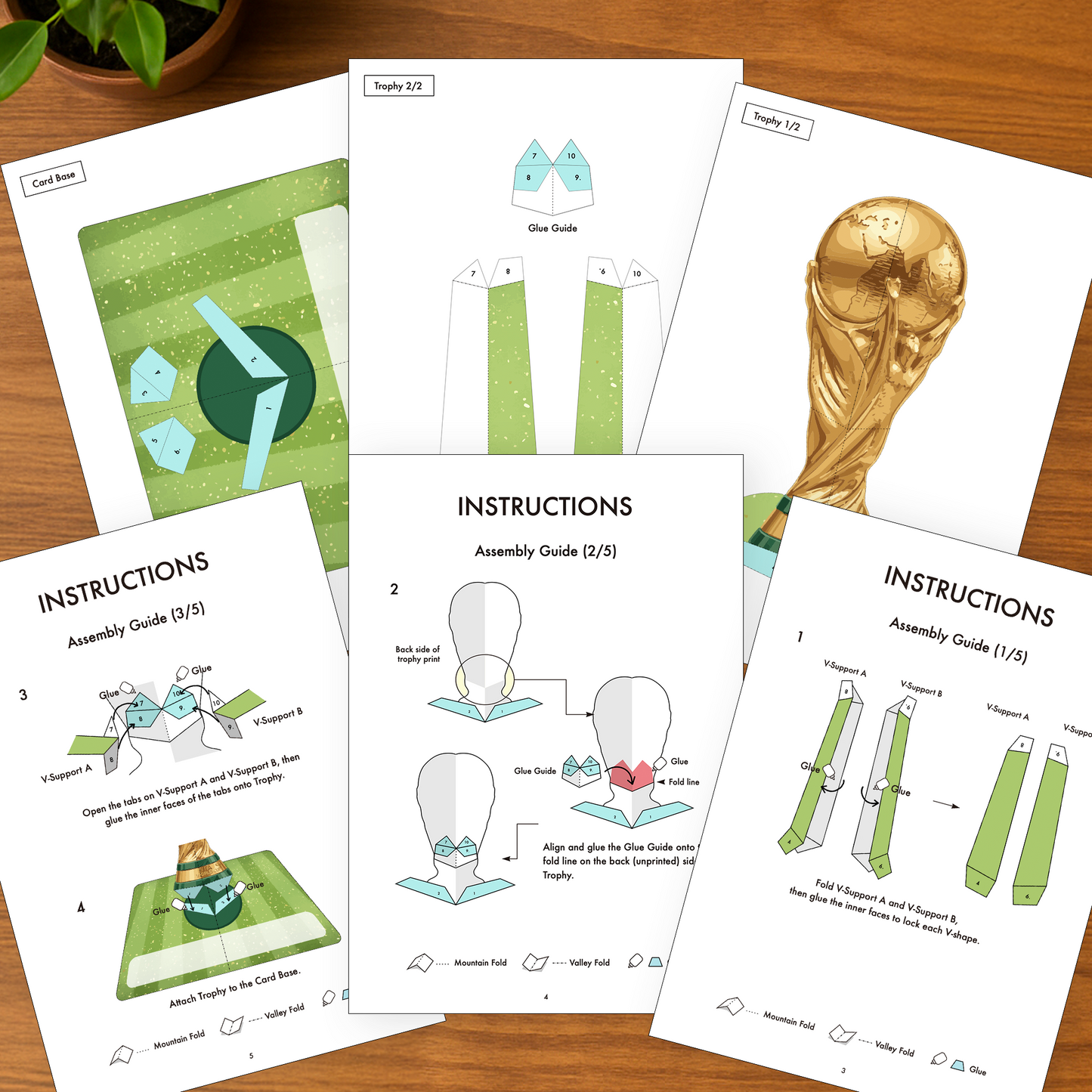 World Cup Trophy Pop-Up Card, 3D Soccer DIY Message, Football Fan Birthday (Digital Download)