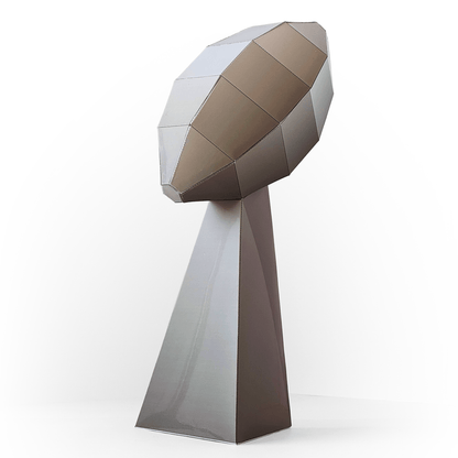 Football Trophy Papercraft | 3D Silver Award, DIY Sports Decor (PDF)
