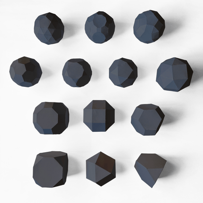 Archimedean Solids 3D Papercraft Kit – 13 Geometric Templates for Math & Decor