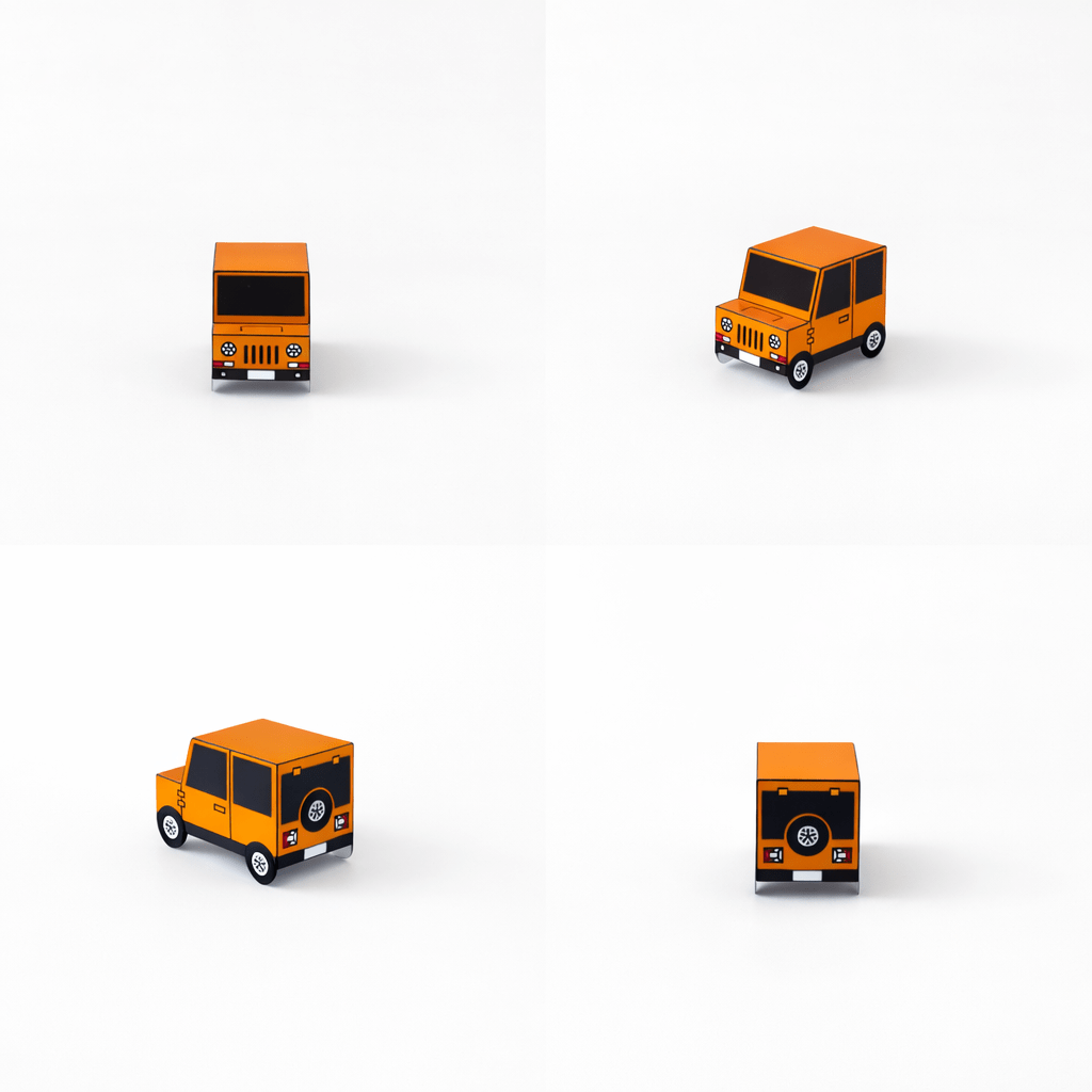 Nesting Cars Papercraft Kit: 3D DIY Vehicles, Printable PDF Template (Digital Download)