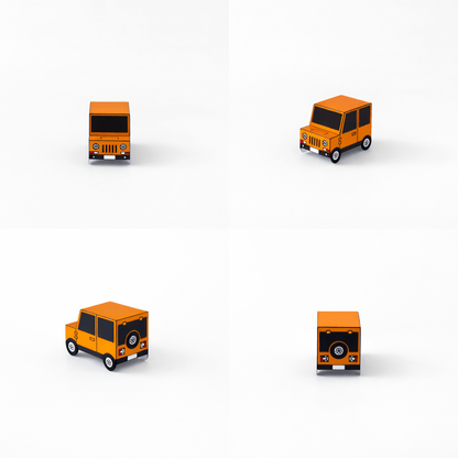 Nesting Cars Papercraft Kit: 3D DIY Vehicles, Printable PDF Template (Digital Download)