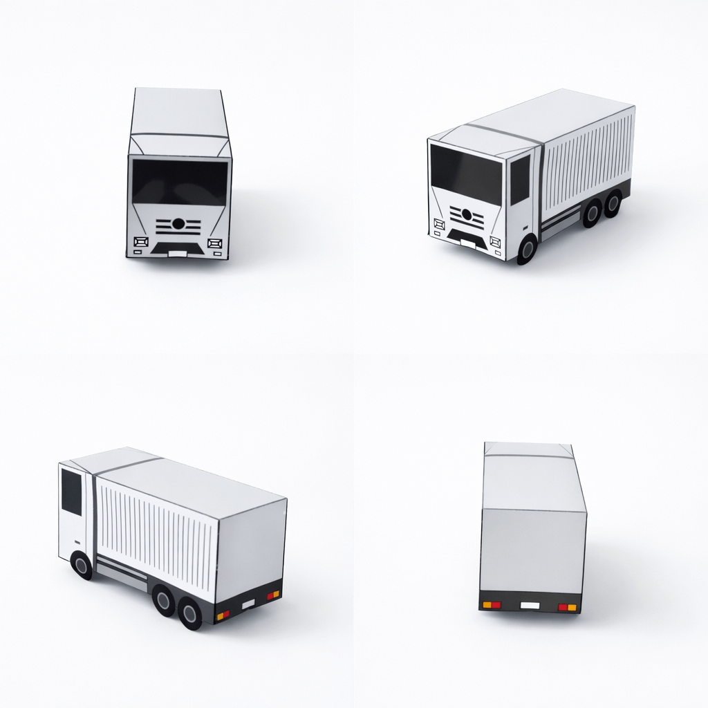 Nesting Cars Papercraft Kit: 3D DIY Vehicles, Printable PDF Template (Digital Download)