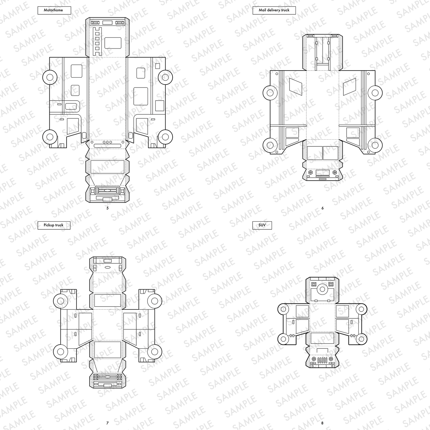 Nesting Cars Papercraft Kit: 3D DIY Vehicles, Printable PDF Template (Digital Download)