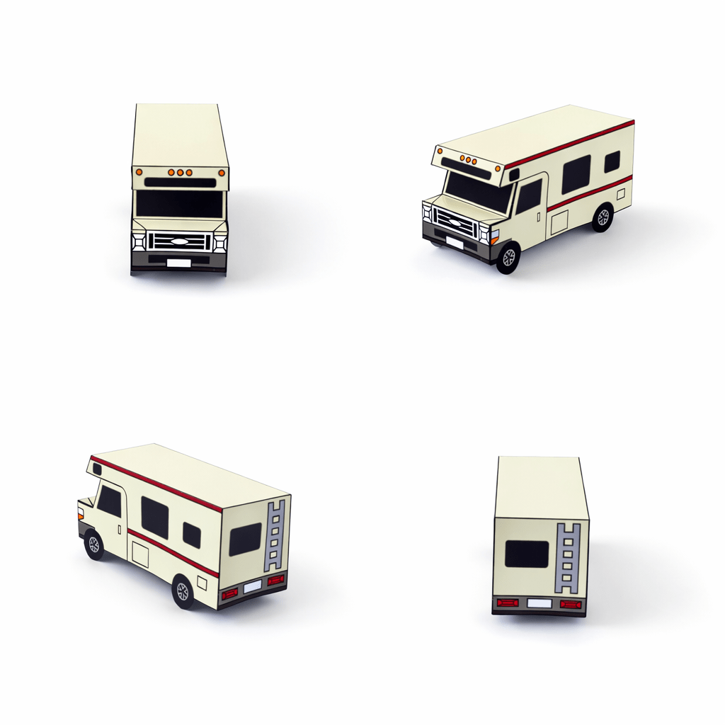 Nesting Cars Papercraft Kit: 3D DIY Vehicles, Printable PDF Template (Digital Download)