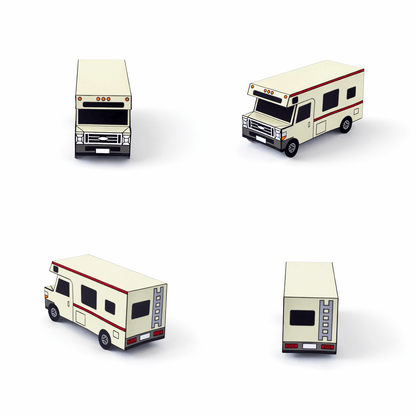 Nesting Cars Papercraft Kit: 3D DIY Vehicles, Printable PDF Template (Digital Download)
