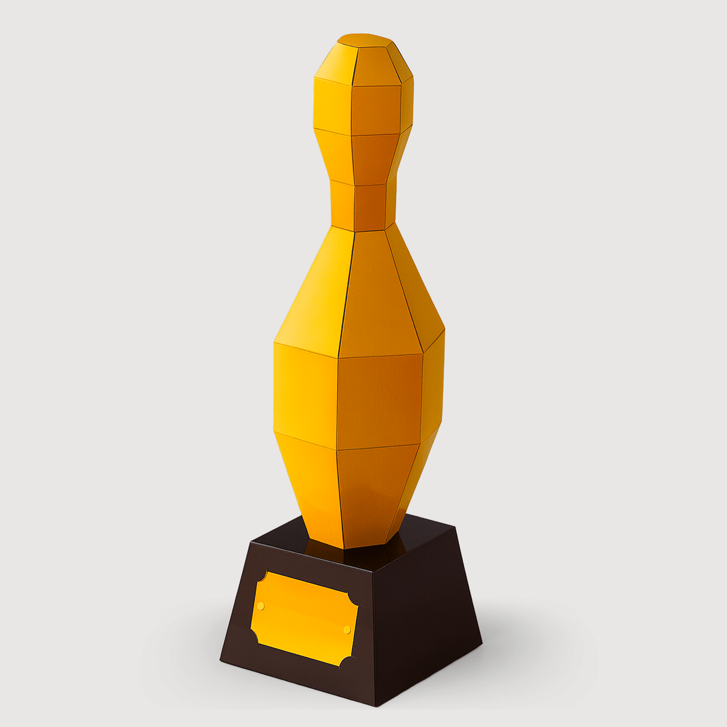 DIY Gold Bowling Trophy | Low Poly Papercraft Award (PDF Kit)