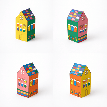 Printable Gingerbread Houses Paper Craft Kit – 3D Candy Village for Kids | Printable Template