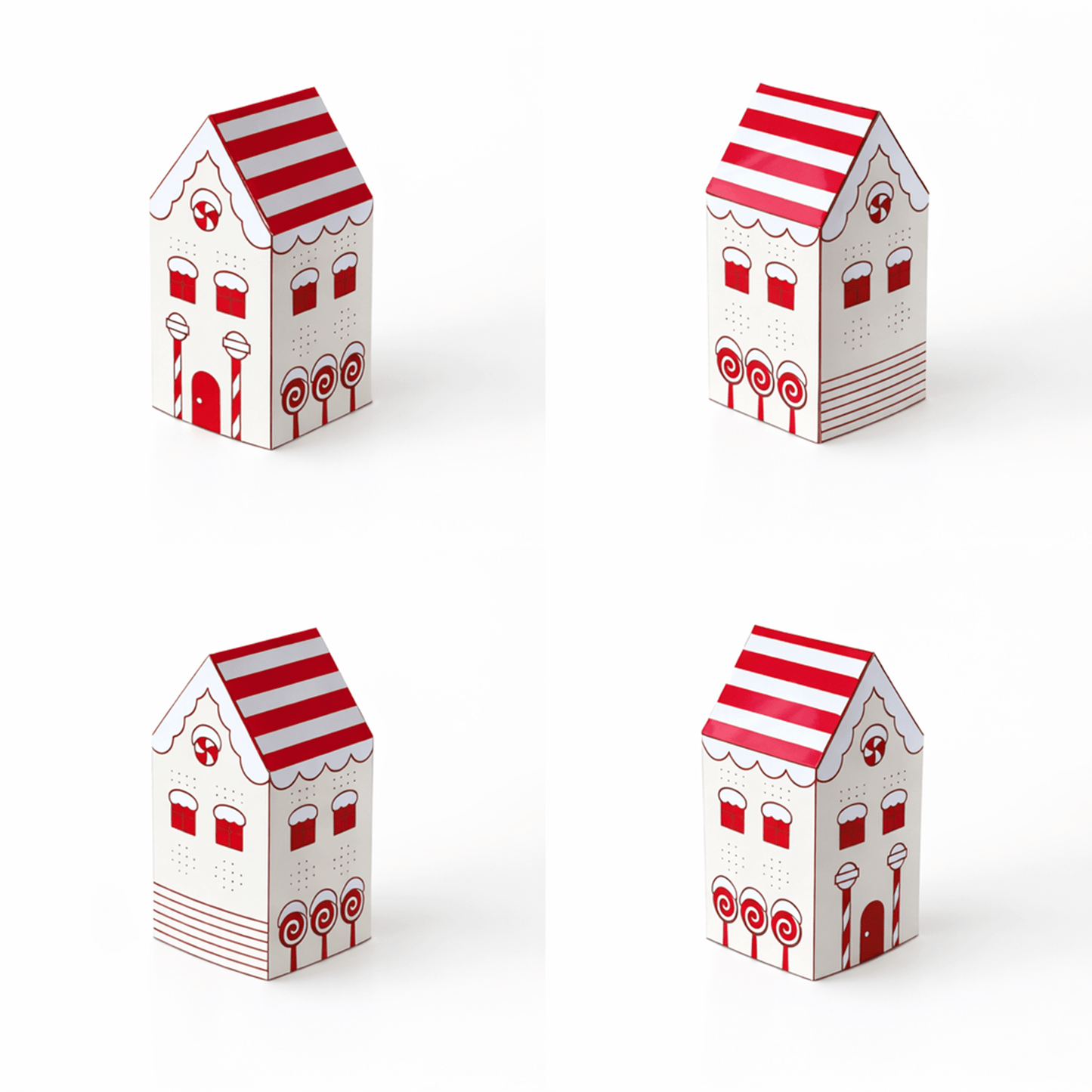 Printable Gingerbread Houses Paper Craft Kit – 3D Candy Village for Kids | Printable Template