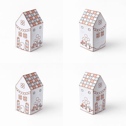 Printable Gingerbread Houses Paper Craft Kit – 3D Candy Village for Kids | Printable Template