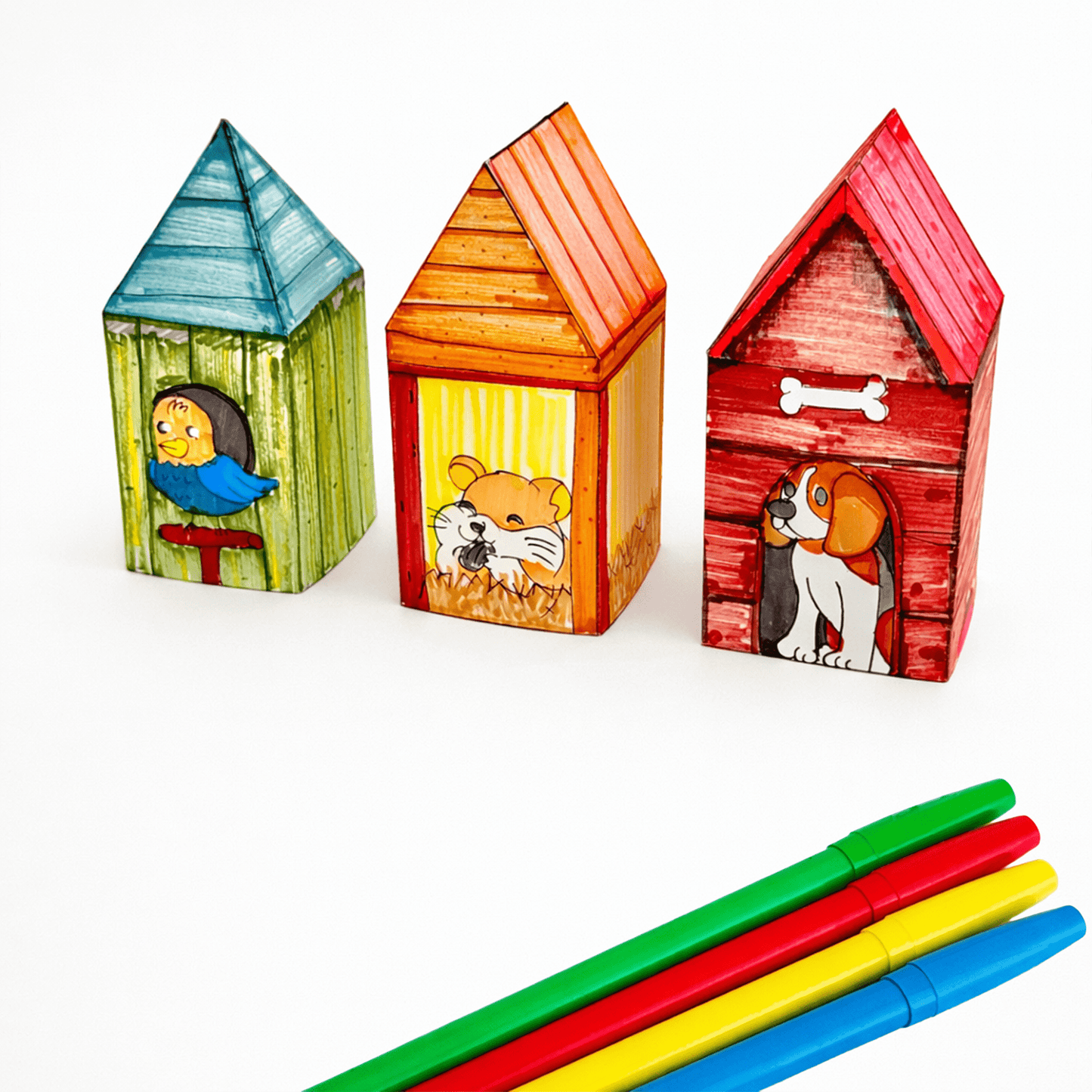 Printable Gingerbread Houses Paper Craft Kit – 3D Candy Village for Kids | Printable Template