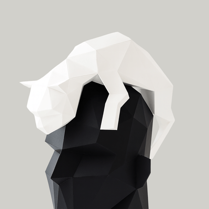 Cat Hat – Wearable Paper Cat Sculpture That Sits on Your Head