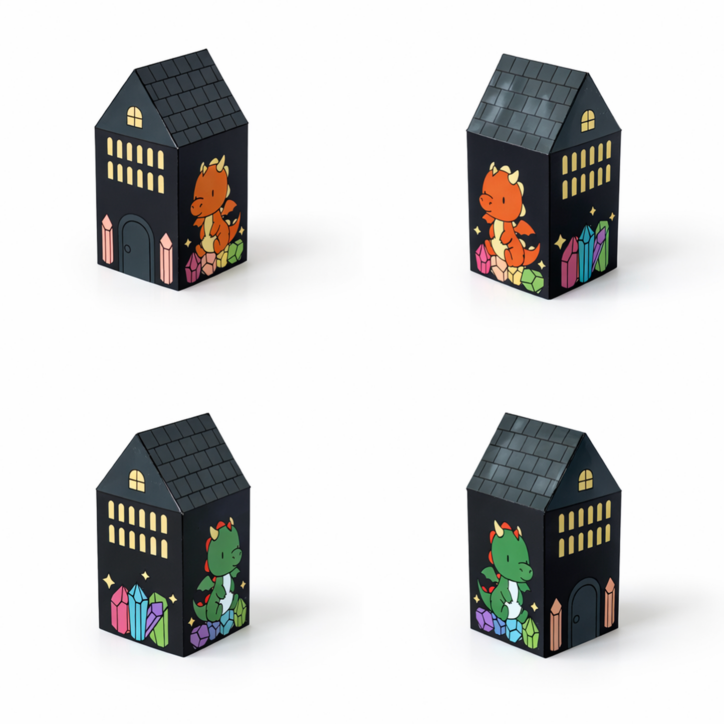 Printable Fairy House PDF Download | Kids Nesting Papercraft Set, Unicorn, Dragon, Mermaid, Phoenix