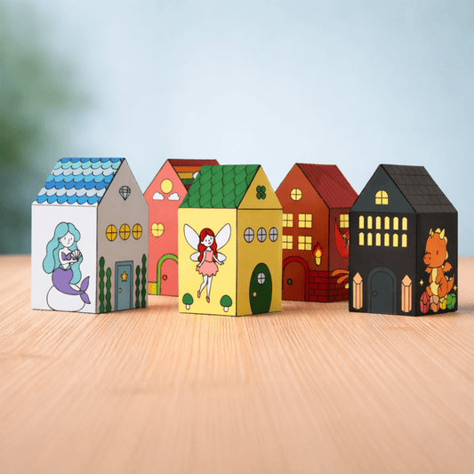 Printable Fairy House PDF Download | Kids Nesting Papercraft Set, Unicorn, Dragon, Mermaid, Phoenix