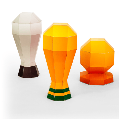 Low Poly Football Trophy Papercraft Set | DIY Sports Awards (PDF)