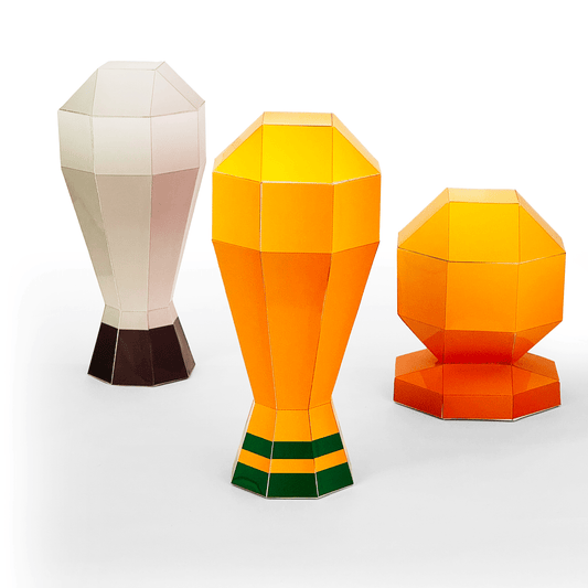 Low Poly Football Trophy Papercraft Set | DIY Sports Awards (PDF)