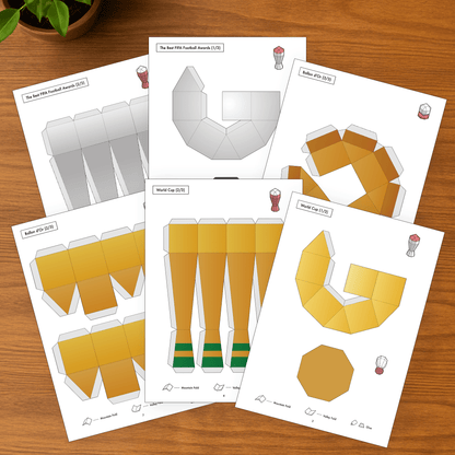 Low Poly Football Trophy Papercraft Set | DIY Sports Awards (PDF)