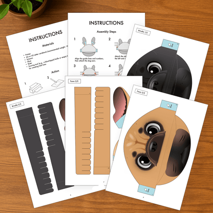 French Bulldog Paper Visors | Dog Birthday Party Photo Props (Digital Download)