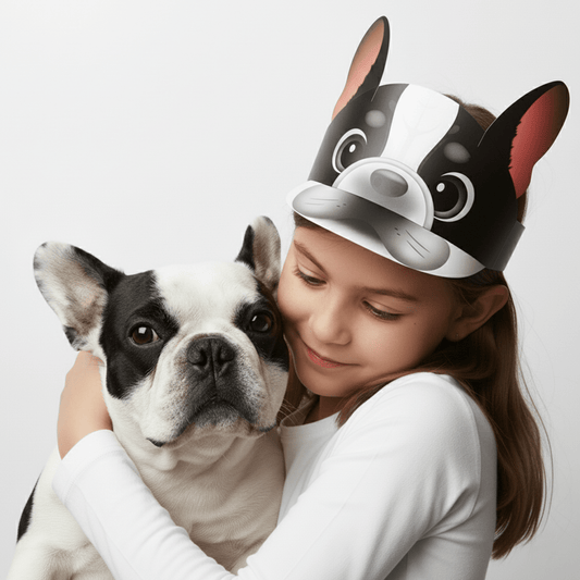 French Bulldog Paper Visors | Dog Birthday Party Photo Props (Digital Download)