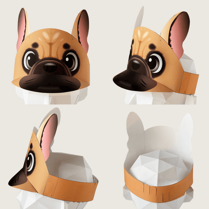 French Bulldog Paper Visors | Dog Birthday Party Photo Props (Digital Download)