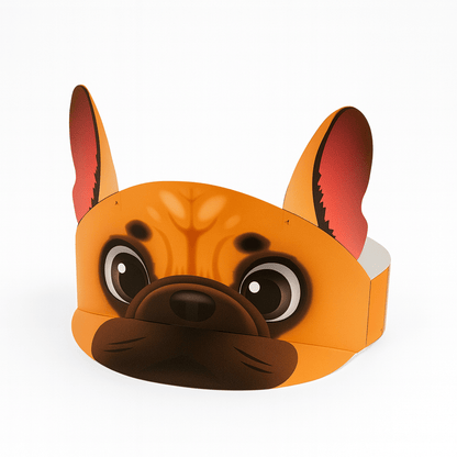 French Bulldog Paper Visors | Dog Birthday Party Photo Props (Digital Download)