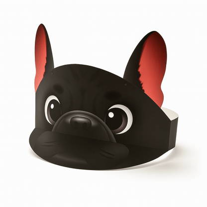 French Bulldog Paper Visors | Dog Birthday Party Photo Props (Digital Download)