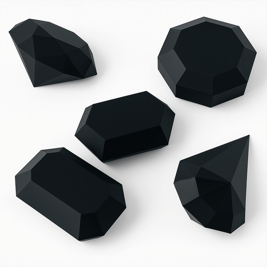 Gemstone Papercraft Kit – 3D Diamond, Ruby, Emerald, and Sapphire (PDF Pattern)