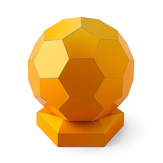 Golden Football Trophy Papercraft Template | Low Poly 3D DIY Decor (PDF Download)