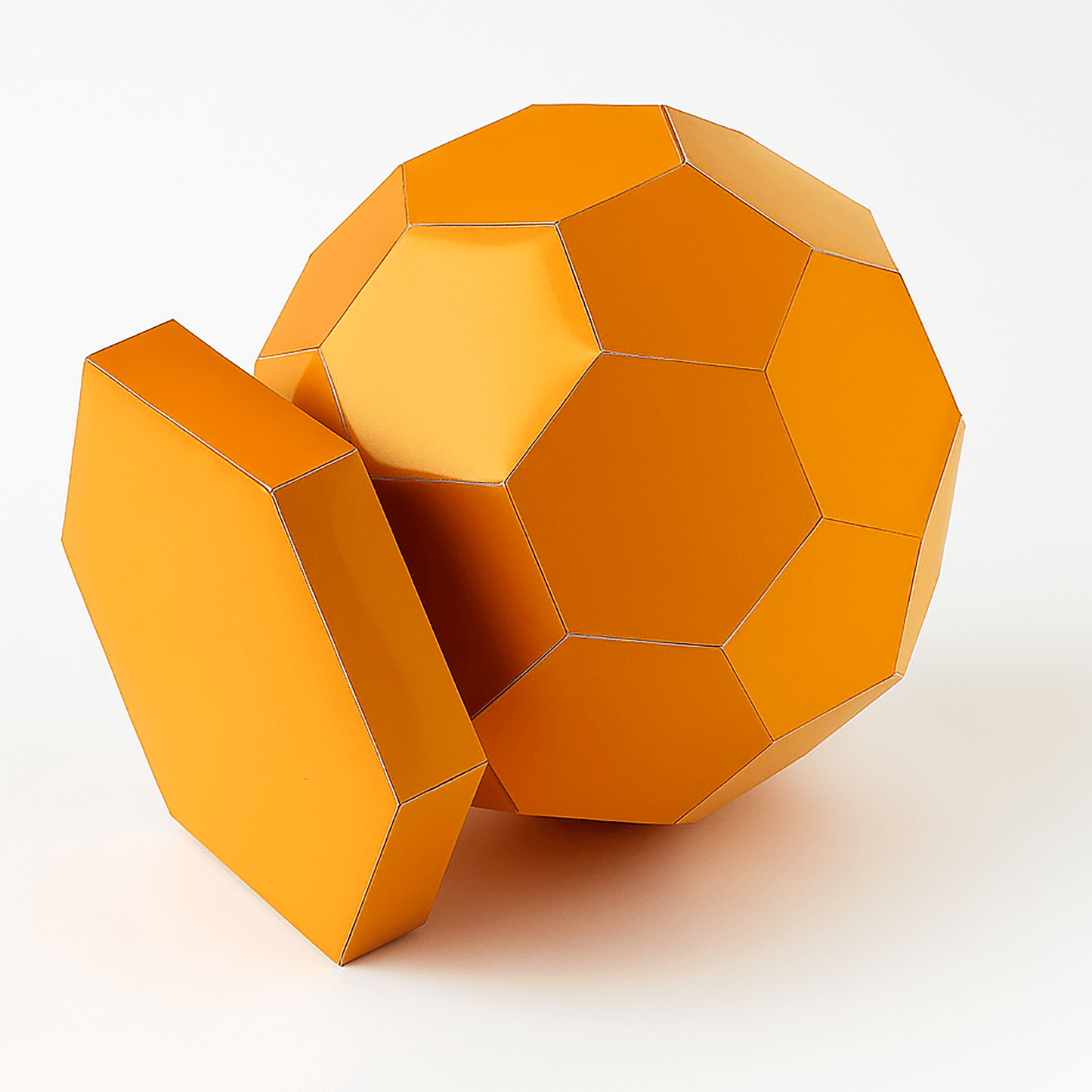 Golden Football Trophy Papercraft Template | Low Poly 3D DIY Decor (PDF Download)