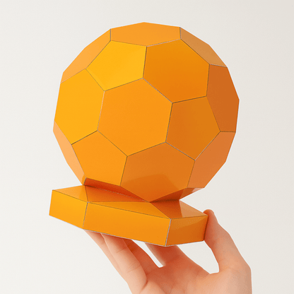 Golden Football Trophy Papercraft Template | Low Poly 3D DIY Decor (PDF Download)
