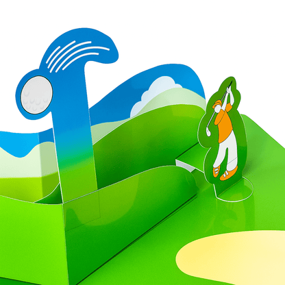 Golf Pop-Up Card Printable, DIY 3D Message Card (PDF Template)