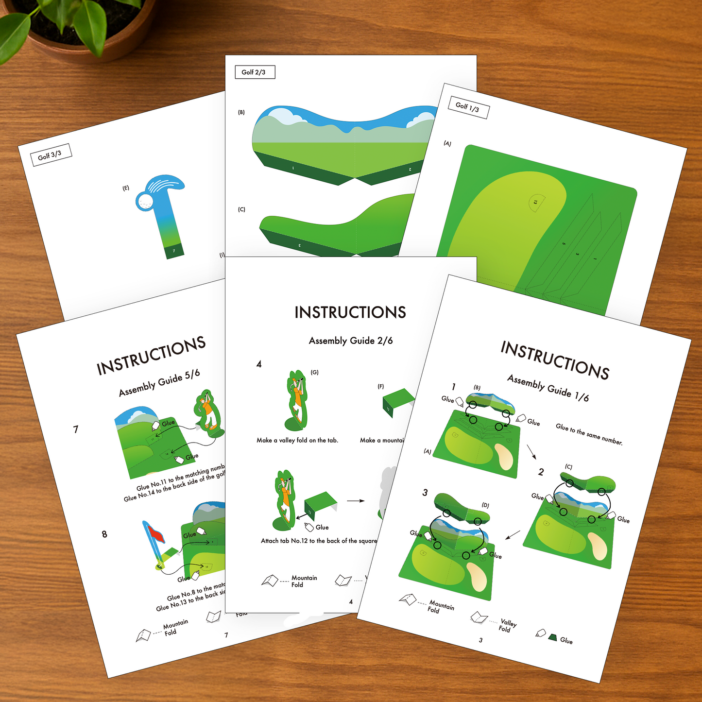 Golf Pop-Up Card Printable, DIY 3D Message Card (PDF Template)