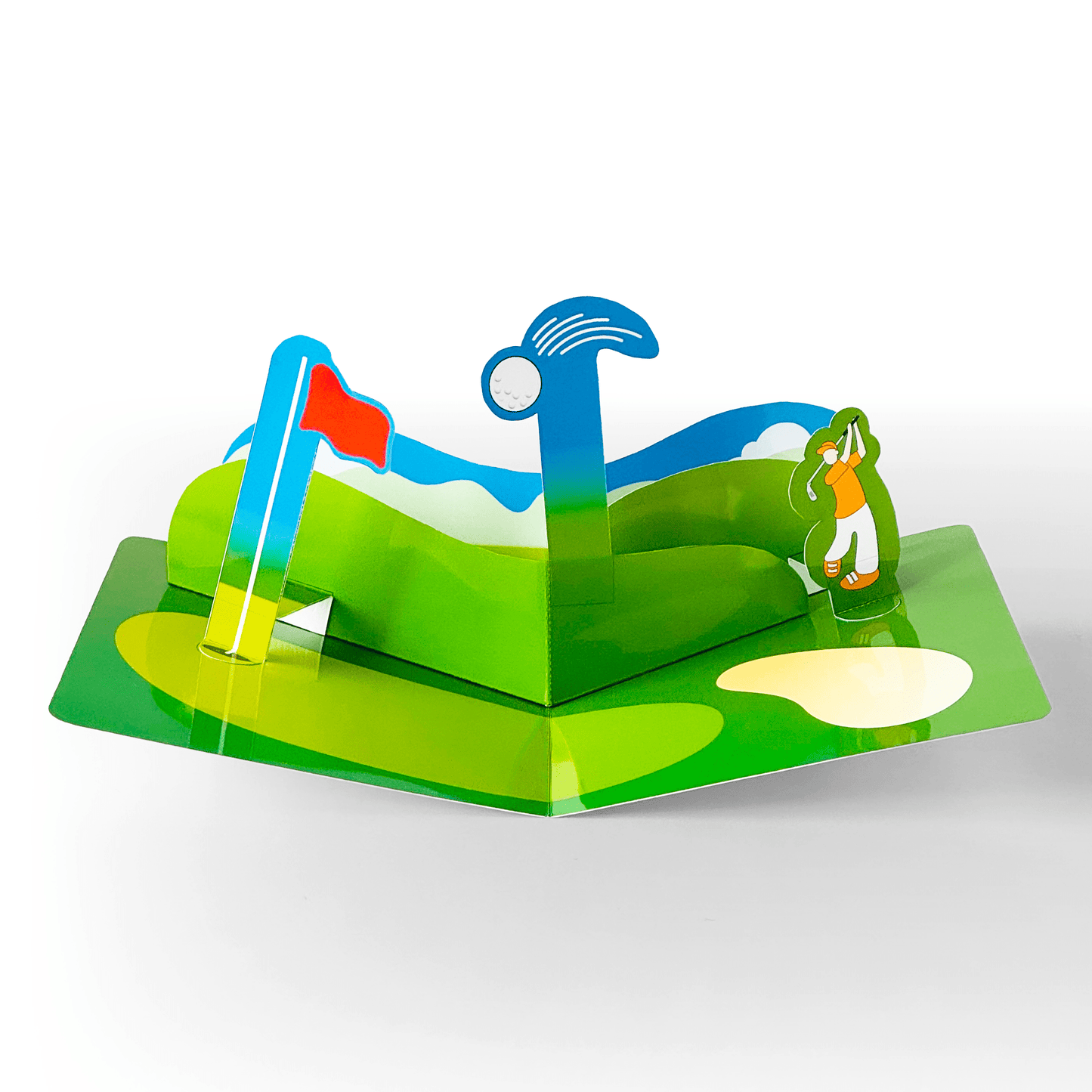 Golf Pop-Up Card Printable, DIY 3D Message Card (PDF Template)