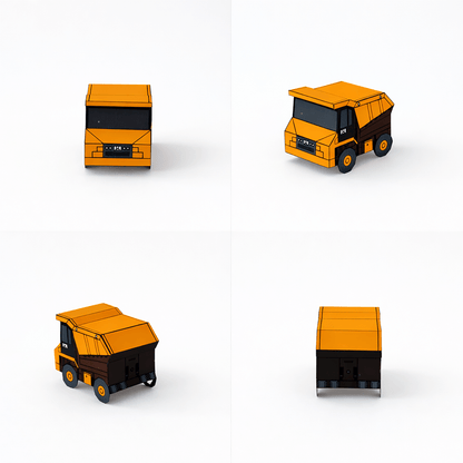 Nesting Cars Papercraft Kit: Haul Truck, Steamroller & Track Loader | Printable 3D Construction Vehicles