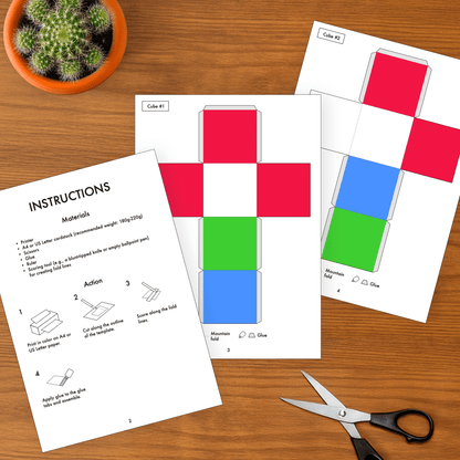 Printable Instant Insanity Puzzle | DIY Cube Brain Teaser (PDF)