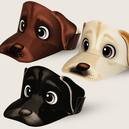 Labrador Retriever Paper Visors | Black, Yellow, Chocolate Dog Party Hats (Digital Download)