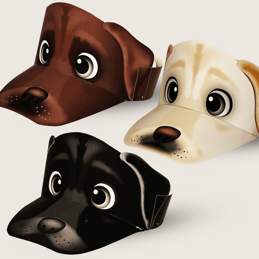 Labrador Retriever Paper Visors | Black, Yellow, Chocolate Dog Party Hats (Digital Download)