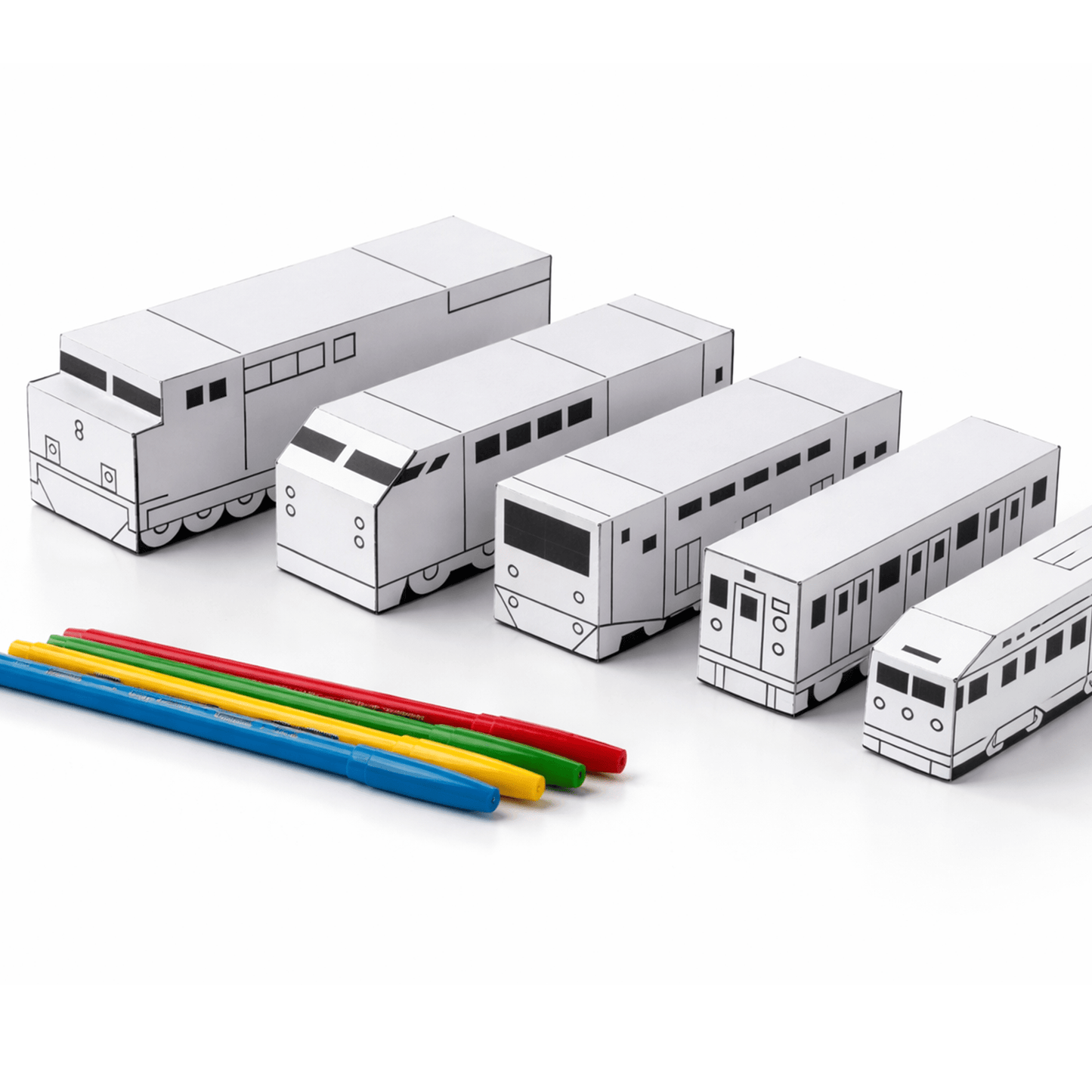 Printable Train Cars Papercraft | Kids DIY Activity (PDF)