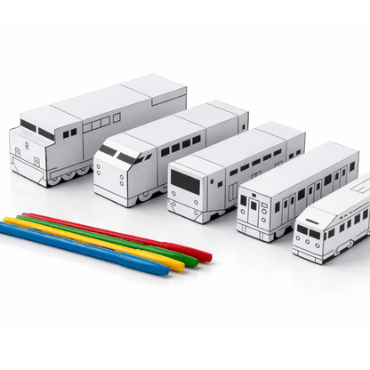 Printable Train Cars Papercraft | Kids DIY Activity (PDF)