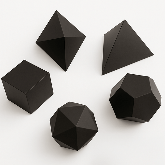 Platonic Solids 3D Papercraft Kit – Regular Polyhedron Origami Decor 5 Templates(Digital Download PDF)