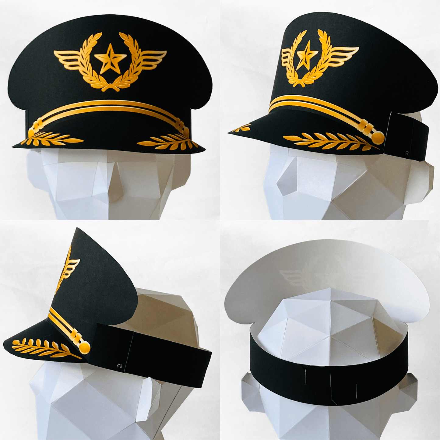 Printable Paper Police, Firefighter, Pilot Hats | Pretend Play (PDF Download)