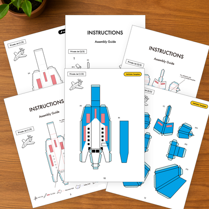 Private Jet Papercraft Set | Kids Craft Activity (Printable PDF)