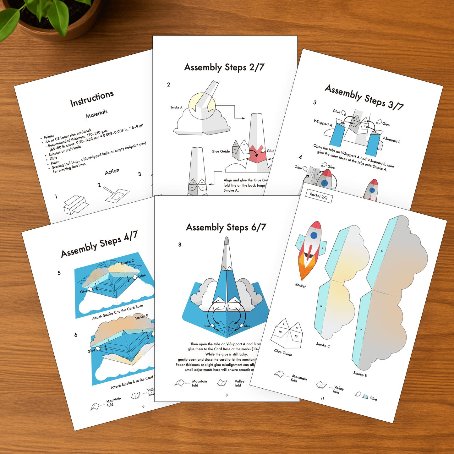 Rocket Pop-Up Birthday Card Printable, Space Craft (PDF Template)