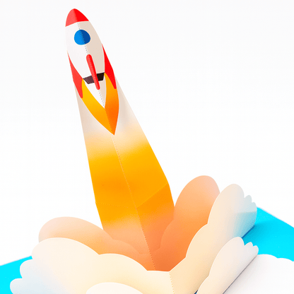 Rocket Pop-Up Birthday Card Printable, Space Craft (PDF Template)
