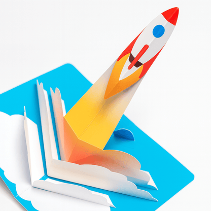 Rocket Pop-Up Birthday Card Printable, Space Craft (PDF Template)