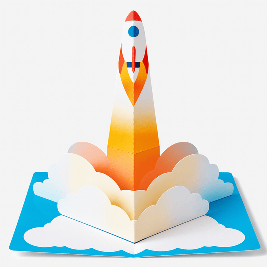 Rocket Pop-Up Birthday Card Printable, Space Craft (PDF Template)