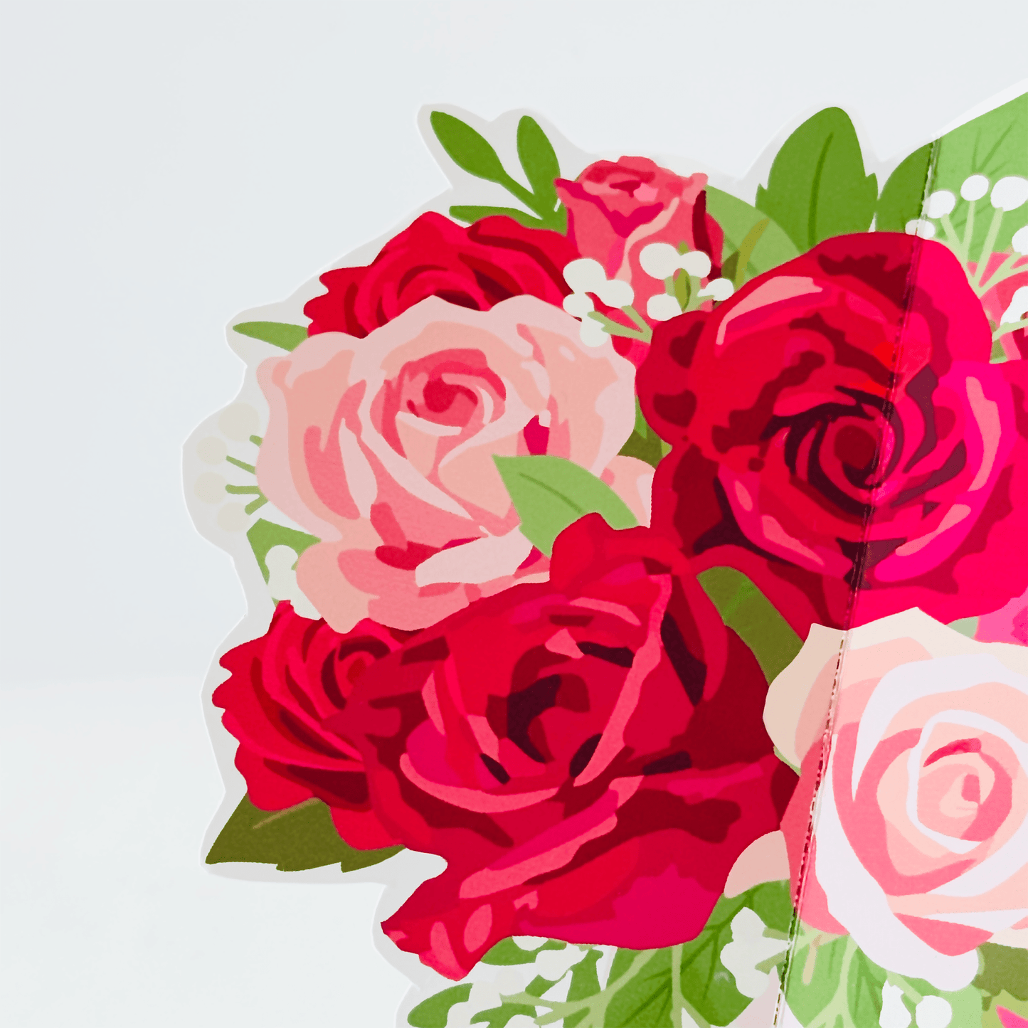 Rose Bouquet Pop-Up Card, 3D Vase DIY (Printable PDF)