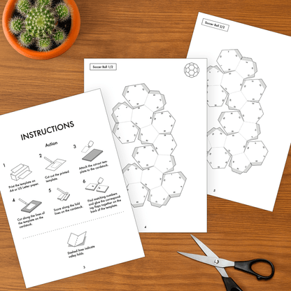 DIY Soccer Ball Papercraft, Printable STEM Activity (PDF Template)