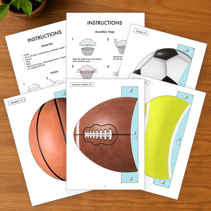 Sports Ball Visors | Printable Game Day Fan Gear (PDF)